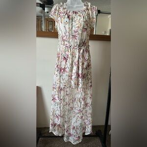 Floral romper with train